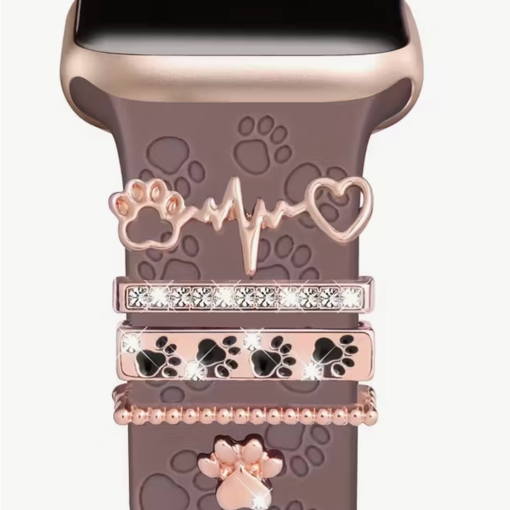 Rose Gold Paw Print Watch Band Unbranded